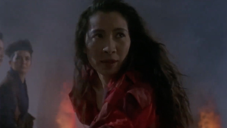 Michelle Yeoh in red costume