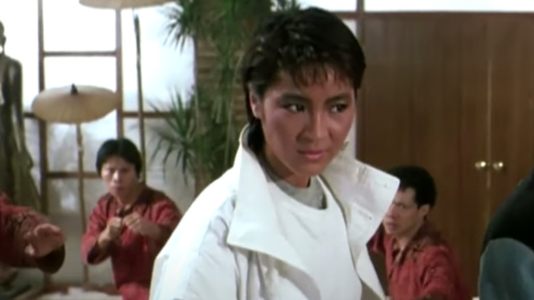 Michelle Yeoh with popped collar