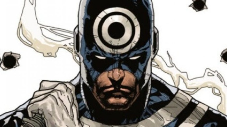 Bullseye from Marvel Comics holding a knife