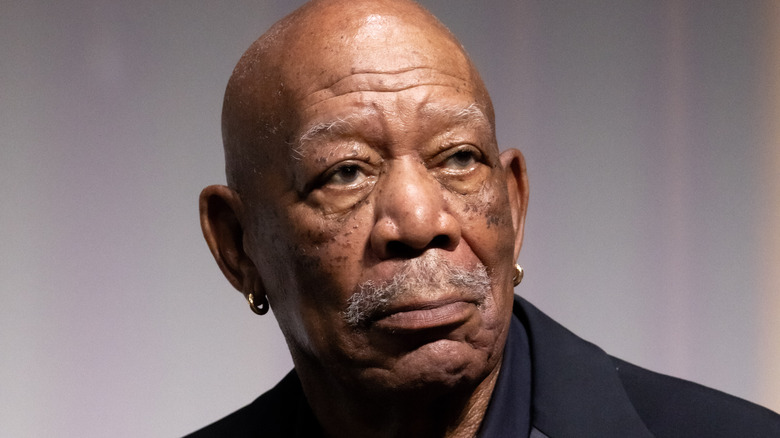 Morgan Freeman looking serious