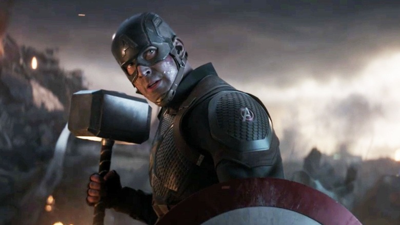 Chris Evans wields hammer