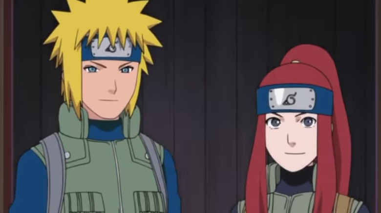 Minato and Kushina wearing headbands