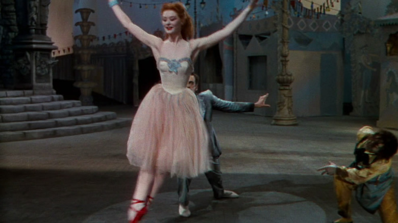 Vicky Page dances in the red shoes