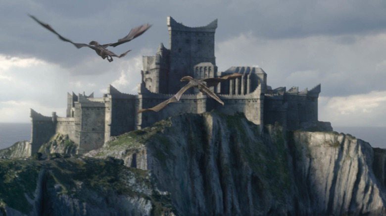 Dragons flying over Dragonstone