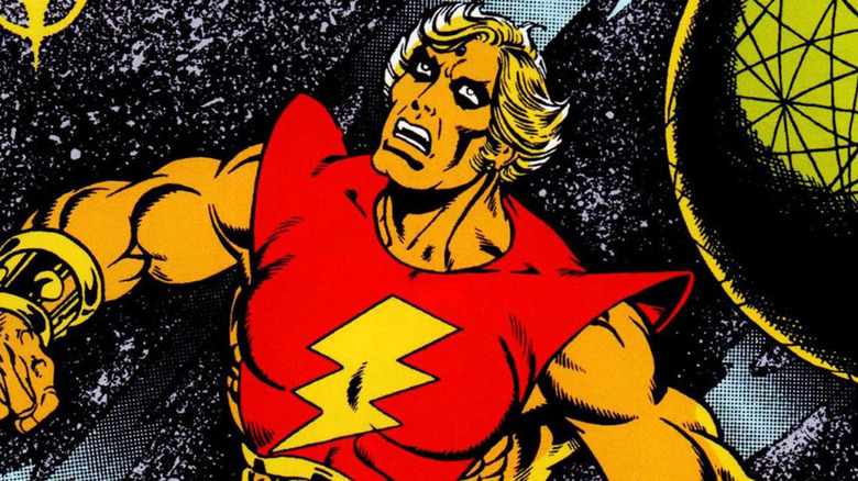 Adam Warlock flies through space