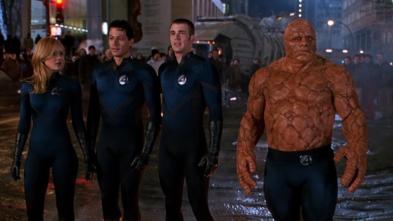 The Fantastic Four walk down the street