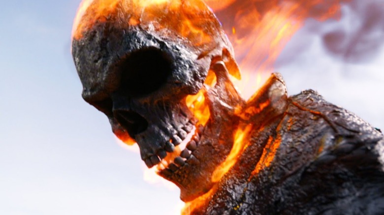 Ghost Rider skull on fire