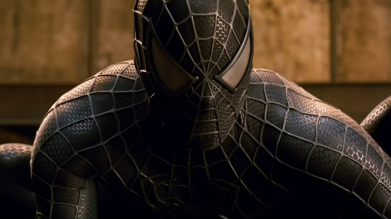 Black suit Spider-Man on the prowl in "Spider-Man 3" (2007)