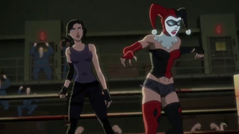 Lois Lane knocking out Harley Quinn