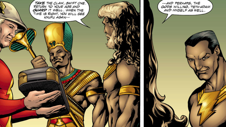 Prince Khufu and Nabu give Flash the Claw of Horus