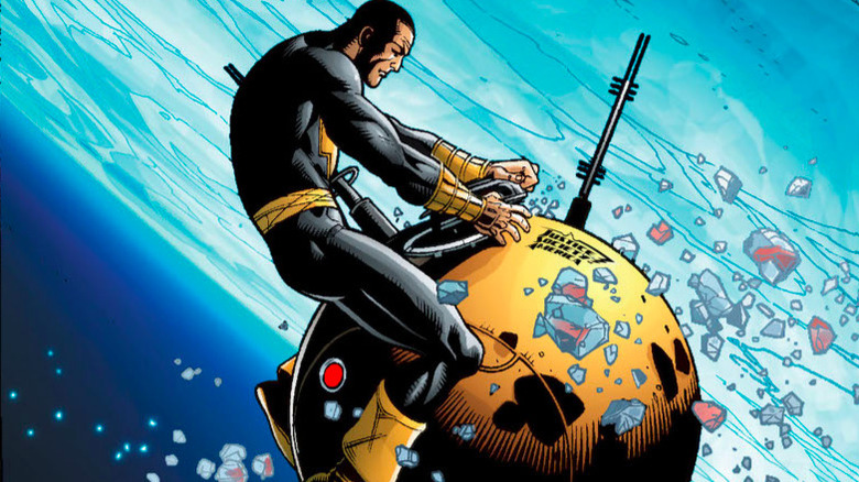 Black Adam adjusts a JSA satellite