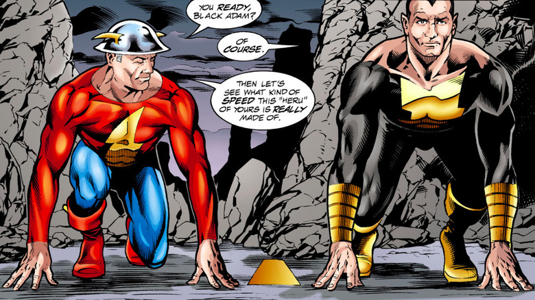 Flash and Black Adam prepare to run