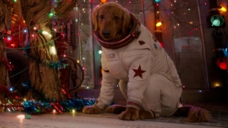 Cosmo looking disappointed wearing a spacesuit in Guardians of the Galaxy Holiday Special