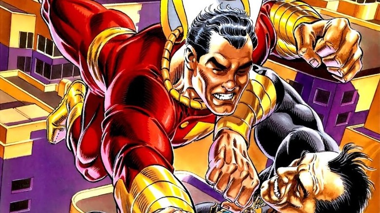 Shazam fighting Black Adam