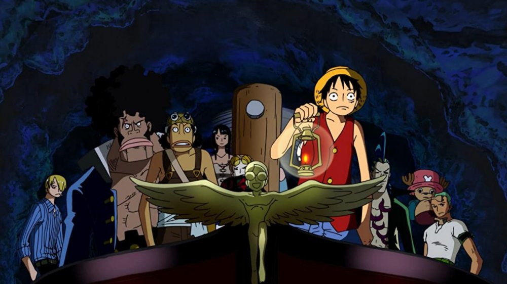 Monkey D. Luffy and the Straw Hat Pirates in Mega Mecha Solider of Karakuri Castle