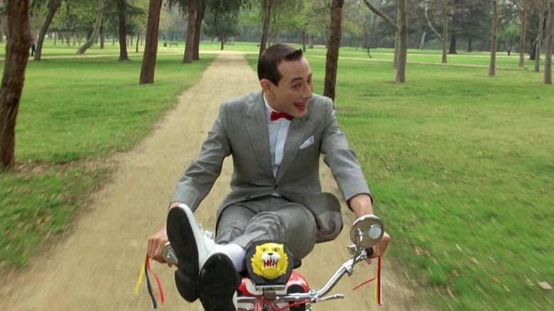 Pee-wee Herman riding his bike