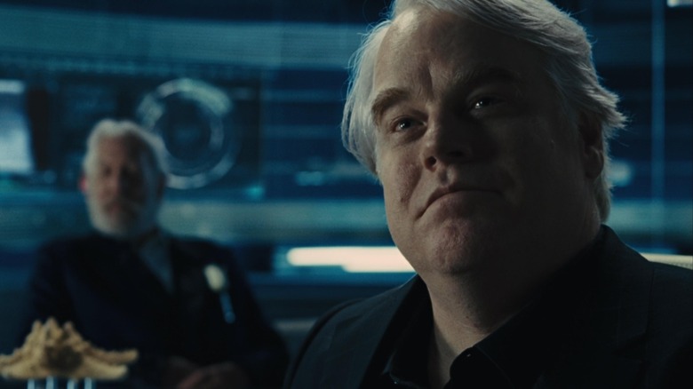 Philip Seymour Hoffman and Donald Sutherland in The Hunger Games: Catching Fire