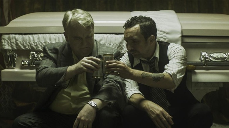 Philip Seymour Hoffman and Eddie Marsan in God's Pocket