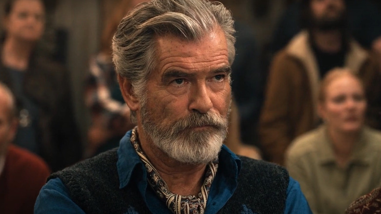 Pierce Brosnan frowning