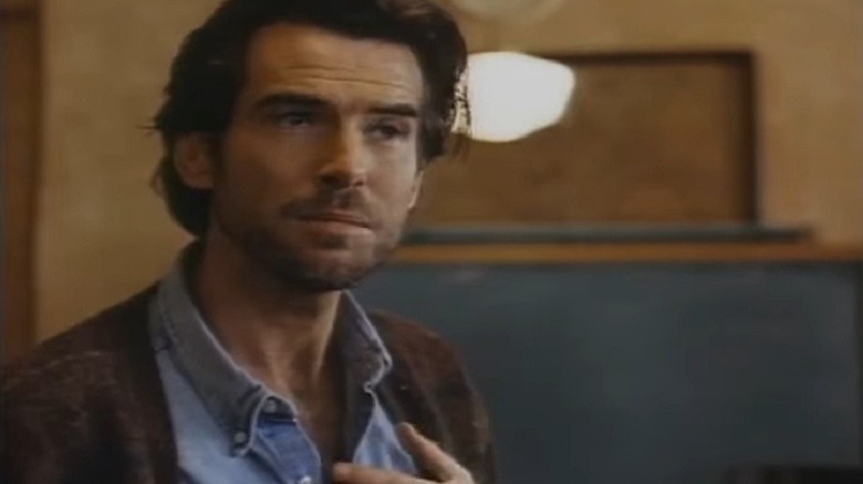 Pierce Brosnan looking sweaty