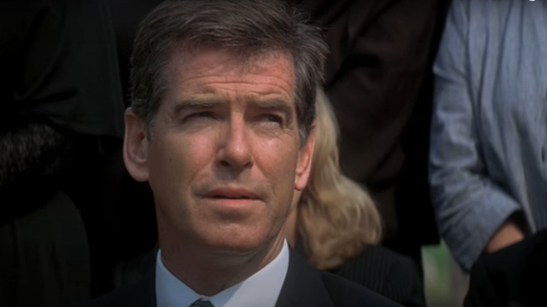 Pierce Brosnan at a funeral