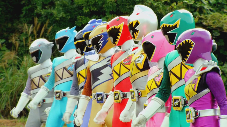 Dino Charge Rangers standing in a line