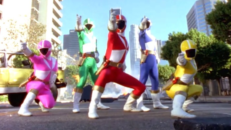 Lightspeed Rangers in a street