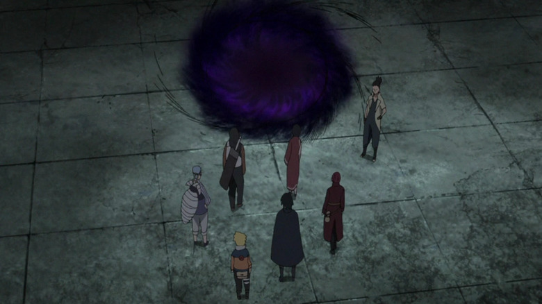 Sasuke opens an interdimensional portal