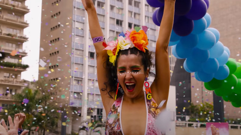 Sense8 woman cheering at parade