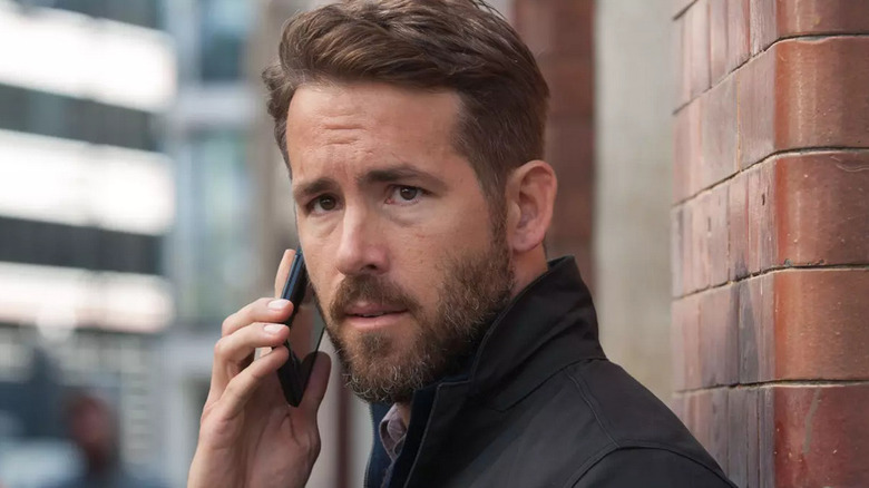 Ryan Reynolds on a cell phone