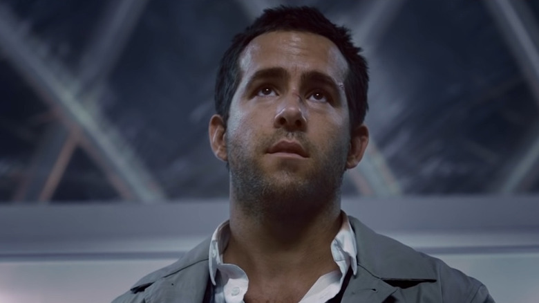 Ryan Reynolds with a scratch on his nose