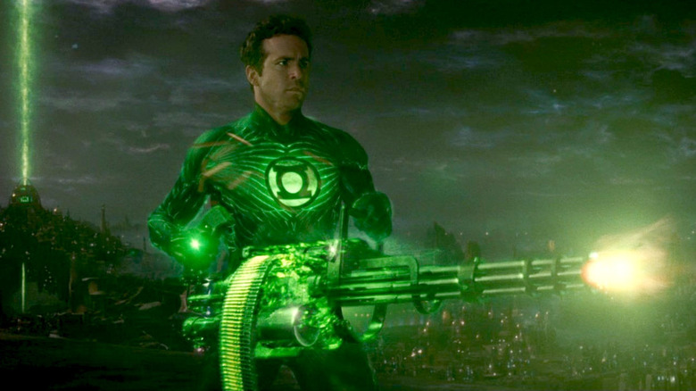 Hal Jordan with machine gun