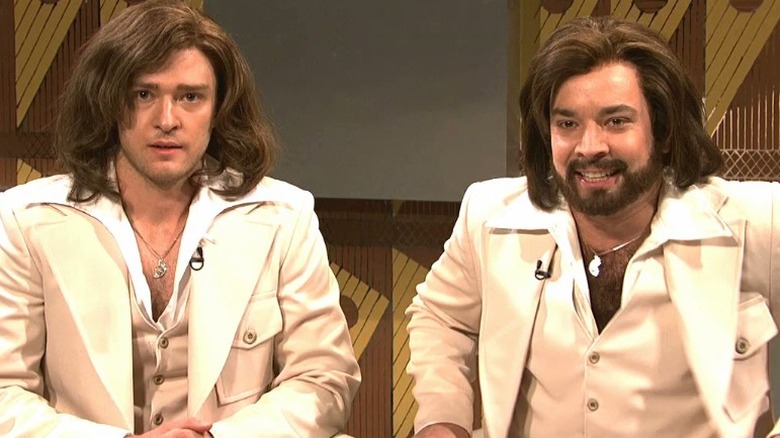 Justin Timberlake and Jimmy Fallon sit