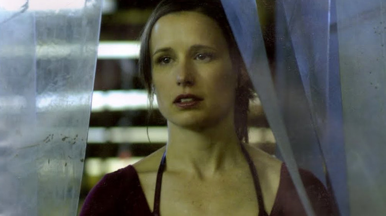 Amanda Young and plastic curtain