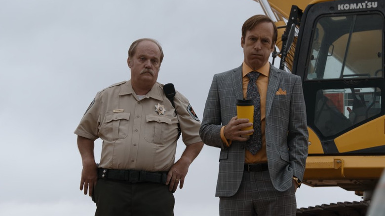 Saul and the Sherriff look exasperated 