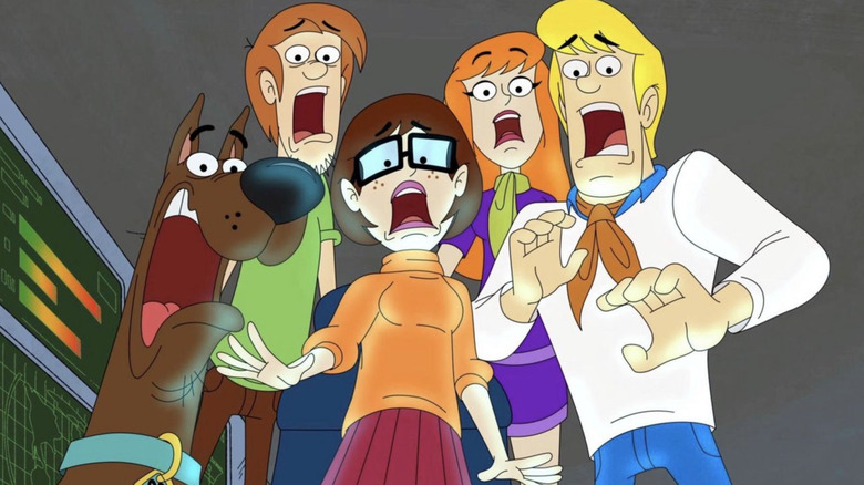 The Mystery Inc. gang scared