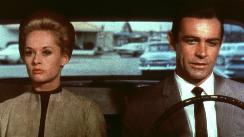 Tippi Hedren and Sean Connery in a car