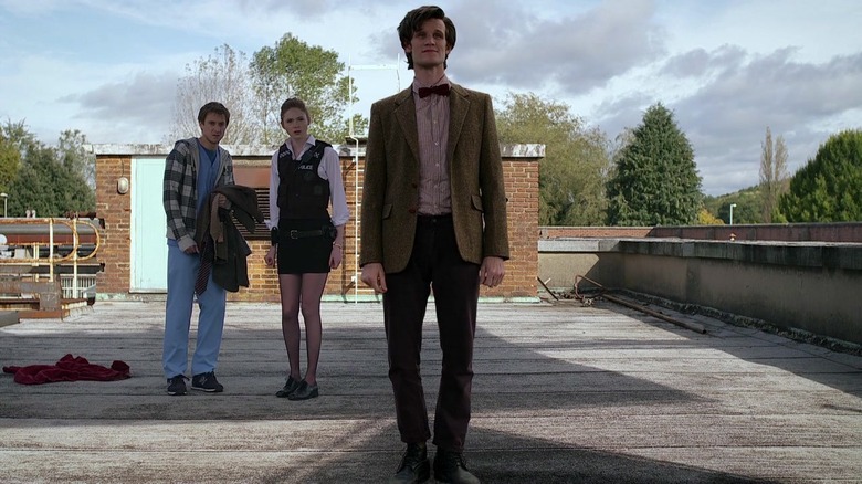 Eleventh Doctor on the roof 