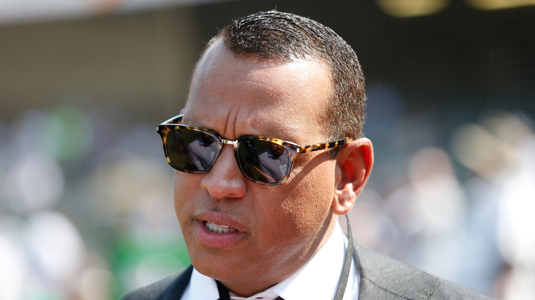 Alex Rodriguez wearing sunglasses