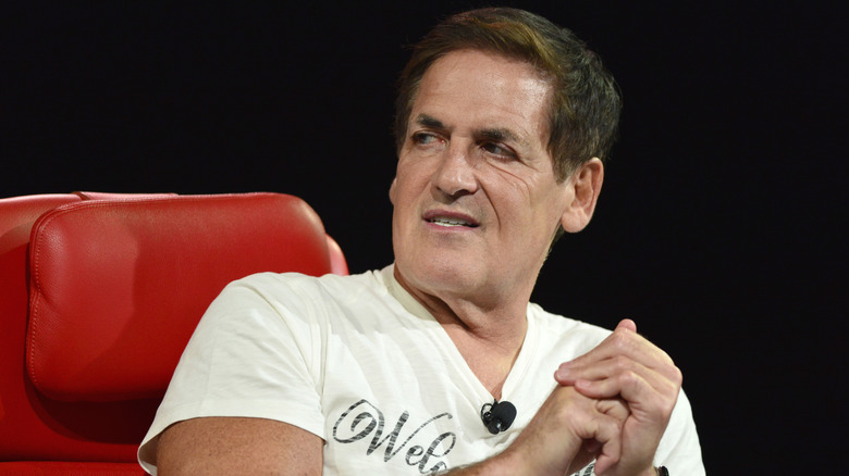 Mark Cuban in red chair