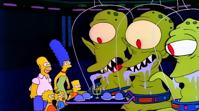 The Simpsons encounter space aliens