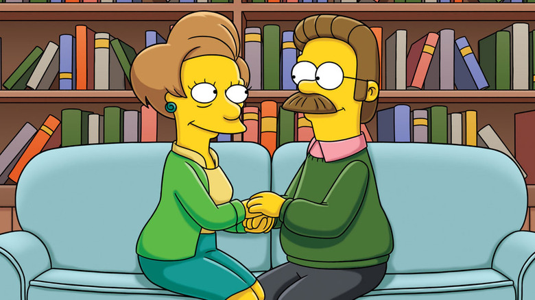 Edna Krabappel and Ned Flanders 