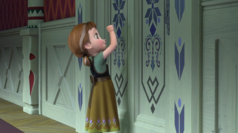 Anna knocking on Elsa's door