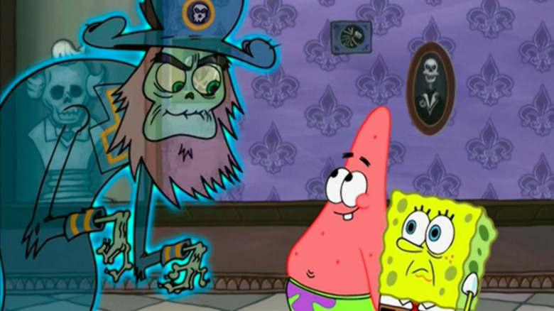 Lord Poltergeist staring at SpongeBob