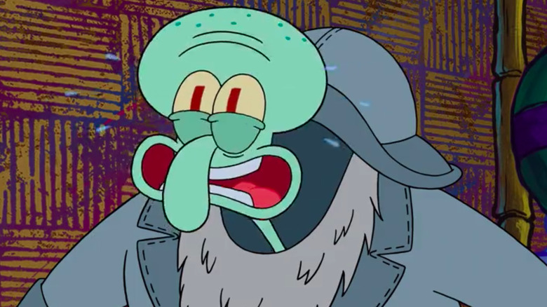 Squidward dressed as the Fisherman