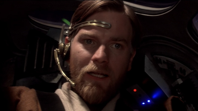 Obi-Wan Kenobi in a cockpit