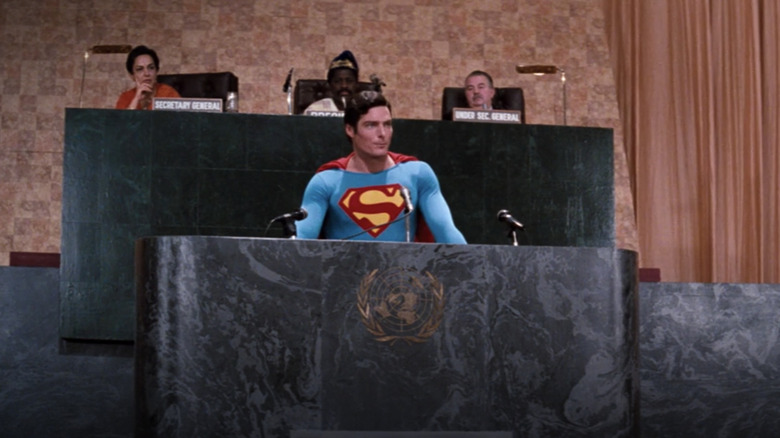 Superman addresses the United Nations