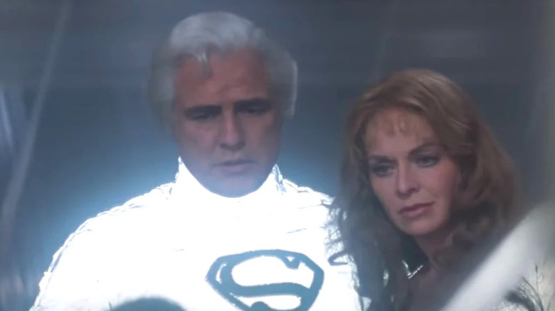 Jor-El and Lara observe their son