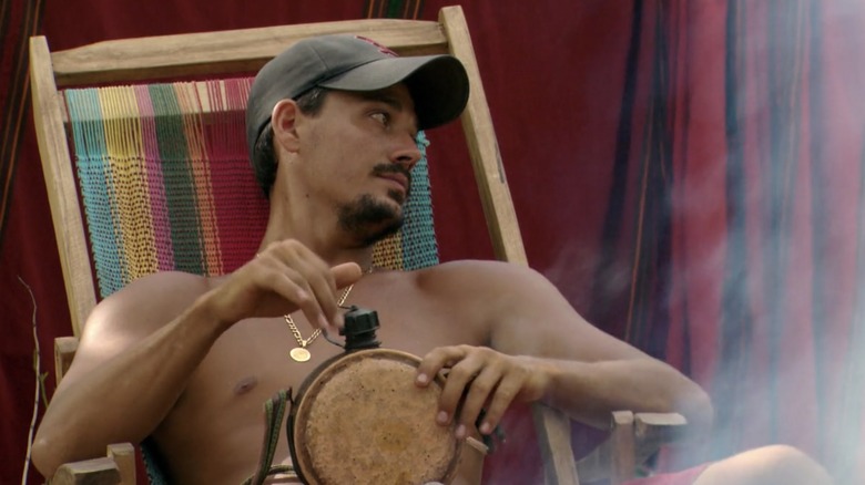 Survivor contestant in chair