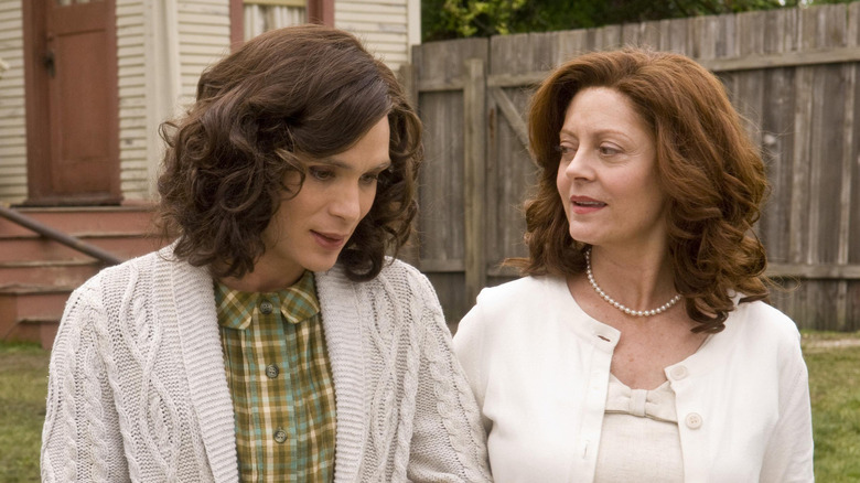 Fanny looks at Emmy in the yard in "Peacock" (2010)